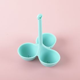 1pc; Egg Poacher; Silicone Egg Steamer Food Grade High Temperature Resistant Children's Food Supplement 3 Holes Steamed Egg Tray Convenient Boile (Color: Green)