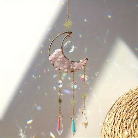 1pc Rainbow Maker Crystal Suncatcher - Enhance Your Home Decor with Aquamarine, Amethyst, and Obsidian - Perfect for Garden, Yard, Bedroom, Balco (Color: 2.76inchMOON Powder Crystal)