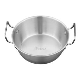 Double Ear Soup Bowl Snack Bowl for Household or Commerial (Color: Silver, Type: 17cm)